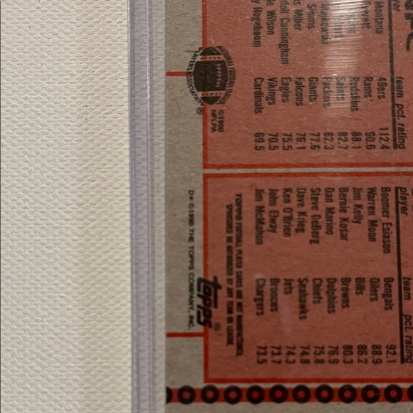 1990 Topps (RC) Junior Seau & Passing Leaders Montana/Esiason DISCLAIMER cards - Picture 7 of 7